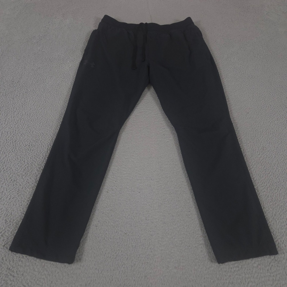 Under Armour Pants Mens XL Black WG Woven Straight Leg Tapered Logo Activewear